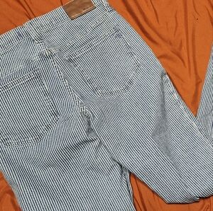 Madewell Women's Blue Striped Skinny Jeans